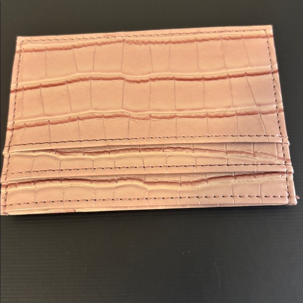 Pink Crocodile Embossed Card Holder - Picture 2 of 3